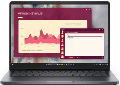 Dell Pro 14 ლეპტოპი AMD Ryzen AI — წინა ხედი