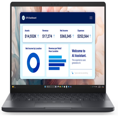 Dell Pro 14 Premium ლეპტოპი 5G — წინა ხედი
