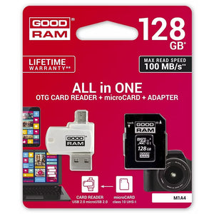 GOODRAM All in One 128GB MicroSD Class 10 + Card Reader M1A4