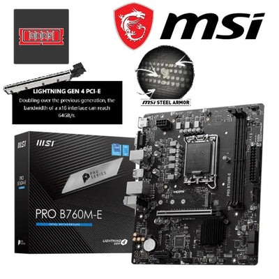 MSI PRO B760M-E Motherboard LGA1700 DDR5 — B760 Pro DDR5 დედაპლატა