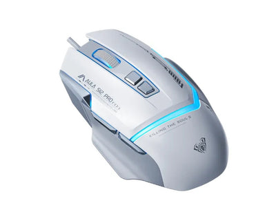 AULA S12 Pro RGB Gaming Mouse White Gray