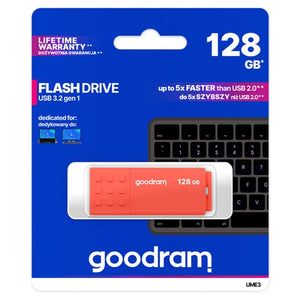 Goodram UME3 Orange 128GB USB 3.2 Gen 1 Flash Drive